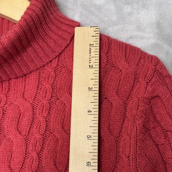 Talbots Sweater Womens Large Petite Cable Knit Turtleneck Angora Blend Pullover - Picture 7 of 8
